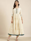 Women Off White Solid Anarkali Kurta-GW-3782-Offwhite