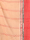 Beige Cotton Soft Saree With Contrasted Borders-MA62CT33720061