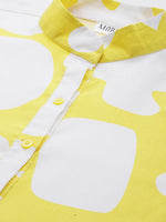 Kaftan with pockets in Yellow Print