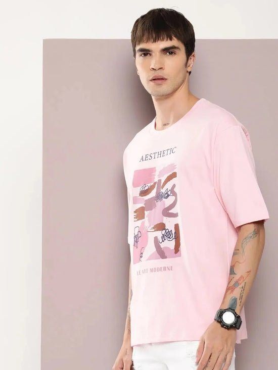 Dillinger Pink Graphic Oversized T-shirt-DLMOV288PINK-S