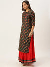 Women's Black Printed Kurta Sets-GW-2681-Black