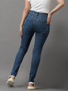 Women's Blue Solid Skinny Fit Denim Jeans-GZ-5157-C-Blue