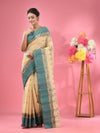 Beige Pure Cotton Tant Saree With Woven Designs-MA51TT43540056