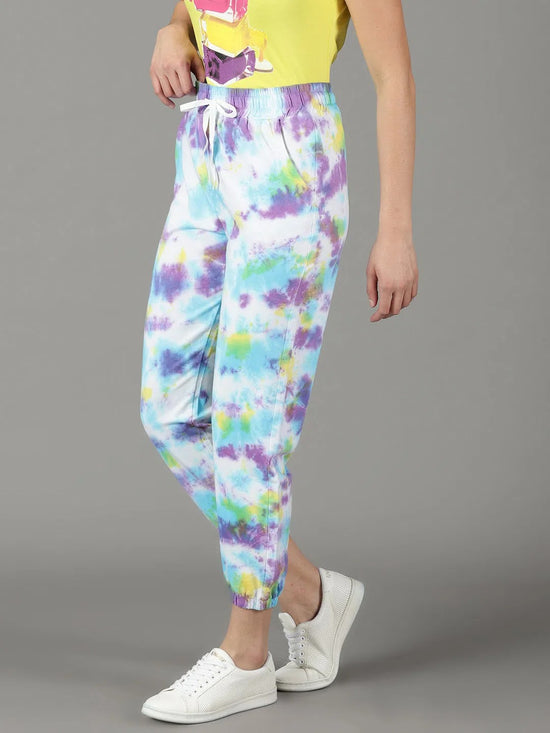 Women's Multi Tie Dye Track Pant-AF-1796-1-Multi