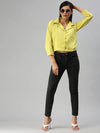 Women's Lime Green Solid Top-AE-10290-Limegreen