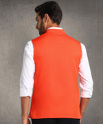 Hangup Men Standard Solid Men's Indian Wear-Orange_1_4_Nehru