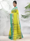 Lime Green Pure Cotton Tant Saree With Woven Designs-MA51TT43470116