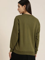 Dillinger Olive Typographic Oversized Sweatshirt