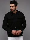 Men Black Solid Sweatshirt-EX-2649-Black