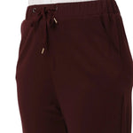 Smarty Pants Women's Cotton Lycra Ankle Length Wine Color Formal Trouser