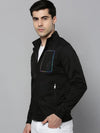 Men Black Solid Bomber Jacket-STCW-J-10-Black