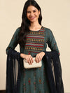 Women's Teal Printed Kurta Set-GW-2404-Teal