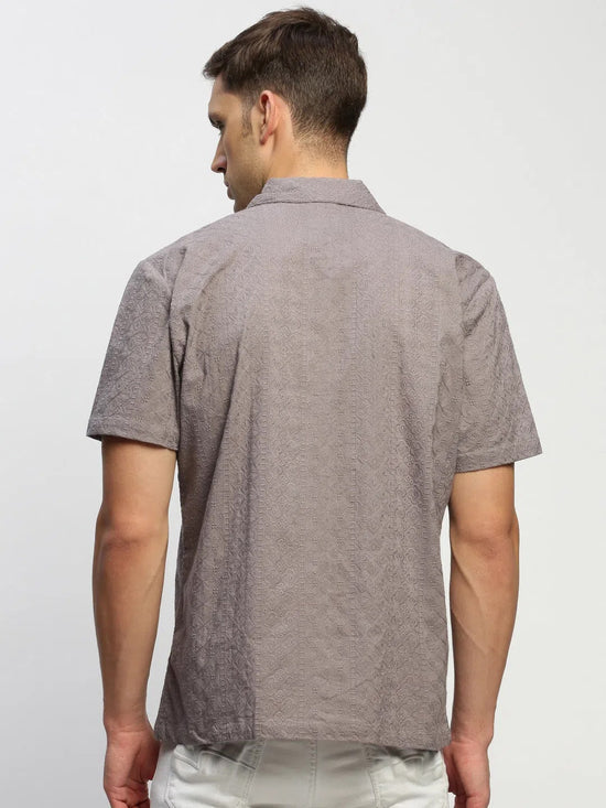 Men Grey Printed Shirt-JOUSKA-1751-Grey