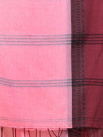 Pink Cotton Soft Saree With Contrasted Borders-MA62CT33720062