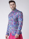 Hangup Men Standard Printed Men Formalwear-D1125ButtonBlazer