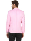 Hangup Men Standard Solid Men Formalwear-BabyPinkLinenBlazer