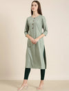 Women Sea Green Floral Straight Kurta-GW-4190-Seagreen