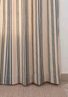 Roman Stripes 100% cotton geometric curtain for bed room - Room darkening - Pepper Green and Night Blue - Pack of 1-230821138