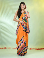 Yellow Printed Pure Silk Handwoven Soft Saree-MA66SL3000081