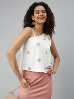 Women's Solid White Top-AE-10195-White