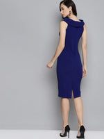 Royal Blue Bardot Midi Dress