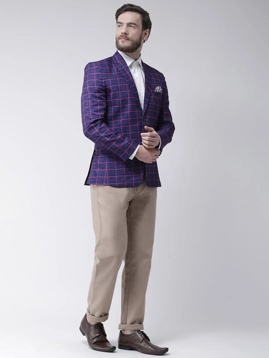 Hangup Men Standard Checkered Men Formalwear-D74CheckBlazer