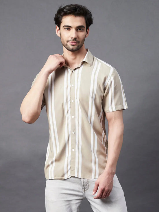 Rigo Vertical Stripe Rayon Shirt