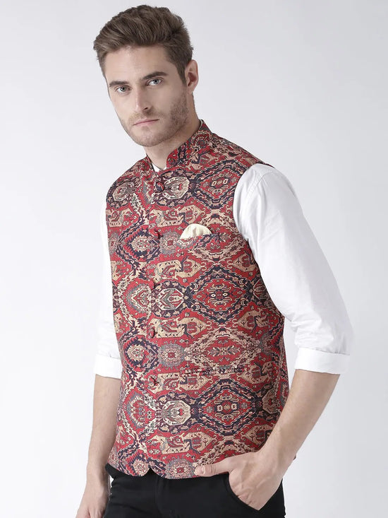 Hangup Men Standard Printed Men's Indian Wear-23APrintedNehru