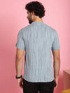 Venitian Men Printed Round Neck Grey Cotton Lycra T-Shirt