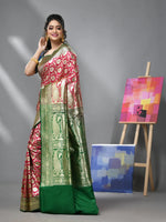 Blush Pink Silk Banarasi Saree With Zari Woven Floral And Paisley Designs-MA52BSL441050013