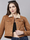 Women Camel Brown Solid Tailored Jacket-LT-2112-Camelbrown