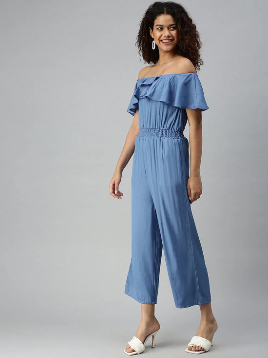 Women's Blue Solid Jumpsuit-AE-9927-Blue