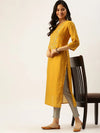 Women's Mustard Solid Straight Kurtas-SB-44464-Mustard