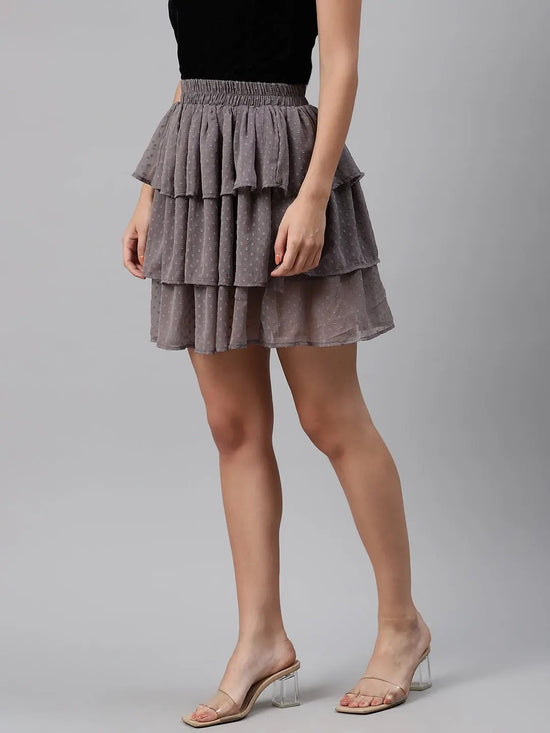 Grey Dobby Skirt