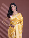 Mustard Silk Soft Saree With Texture Print-MA60BSL01400062