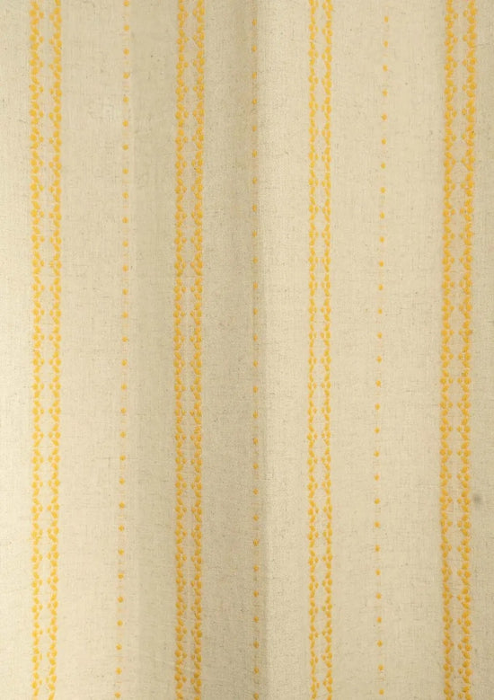 Aster linen minimal design curtain for living room - Room darkening - Mustard - Pack of 1-240422037