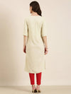 Women Cream Solid Straight Kurta-NJ-3612218-Cream