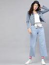 Blue Denim Straight Pants