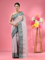 Seashell White Pure Cotton Tant Saree With Woven Designs-MA51TT43480084