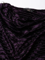 Women Purple Striped Gown Dress-8I-10008-Purple