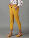 Women's Mustard Solid Cigarette Trouser-AL-6272-Mustard