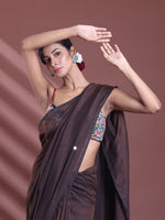 Brown Pure Cotton Soft Saree With Sequined Work-MA59CT06510036