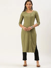 Women's Olive Solid Straight Kurta-SKC-3128-Olive