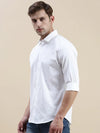 Men White Geometrical Casual Shirt-STANLEY-9858-White