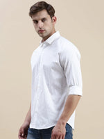 Men White Geometrical Casual Shirt-STANLEY-9858-White