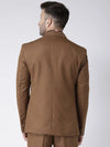 Hangup Men Standard Solid Men Formalwear-BrownBlazer