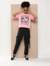 Difference of Opinion Pink Graphic Oversized T-Shirt-DOWMN300PINK-XS