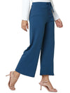 Smarty Pants Women's Cotton Lycra Teal Blue Color Flared Trouser