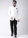 Hangup Men Standard Solid Men Formalwear-5Button_White_Blazer