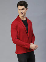 Rigo Shawl Collar Waffle Knit Shrug-LC09221049-L